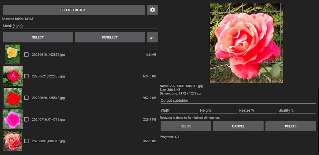 Android Photo Resizer, Android Batch Photo Resizer